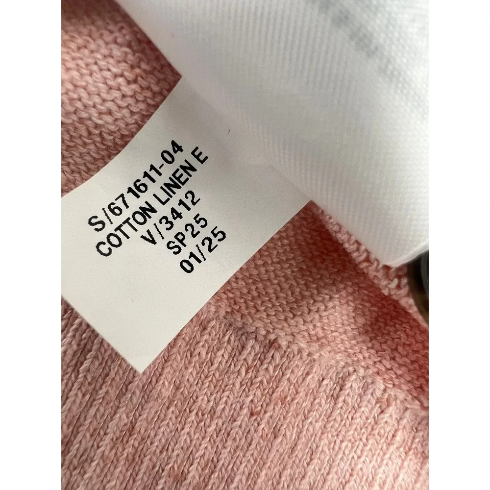 Banana Republic Men Size Small Pink Preppy Retro Linen Cotton Knit Polo